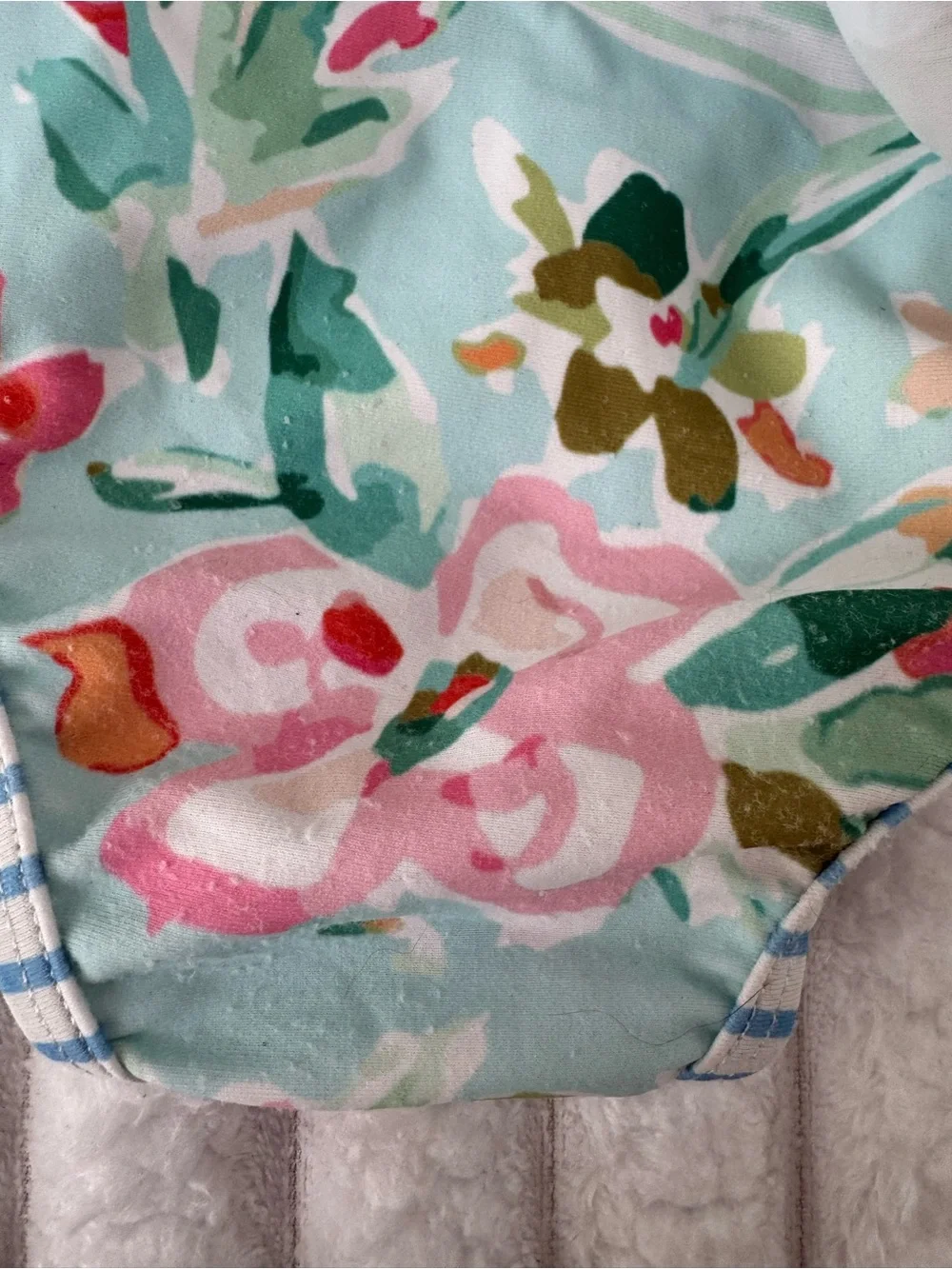 Jane + Jo Floral Ruffle One-Piece Swimsuit in Aqua